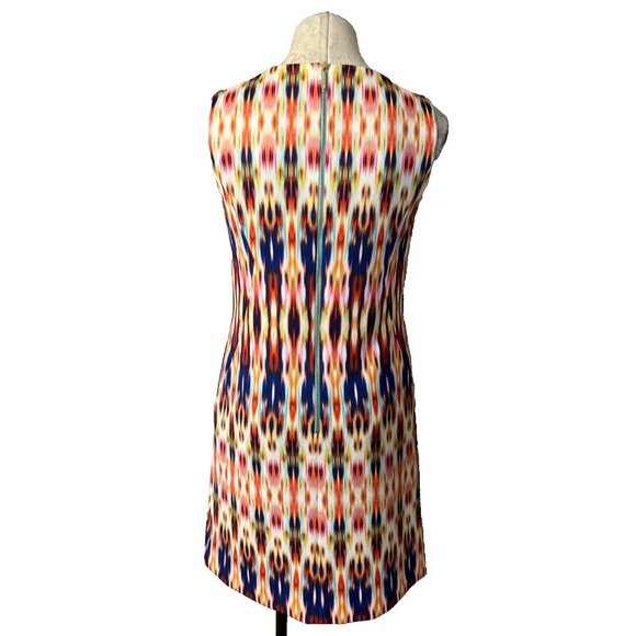 Tahari Sheath Dress 4 Ikat Colorful Stretch Sleeveless Career Church $128 NEW - Picture 3 of 9